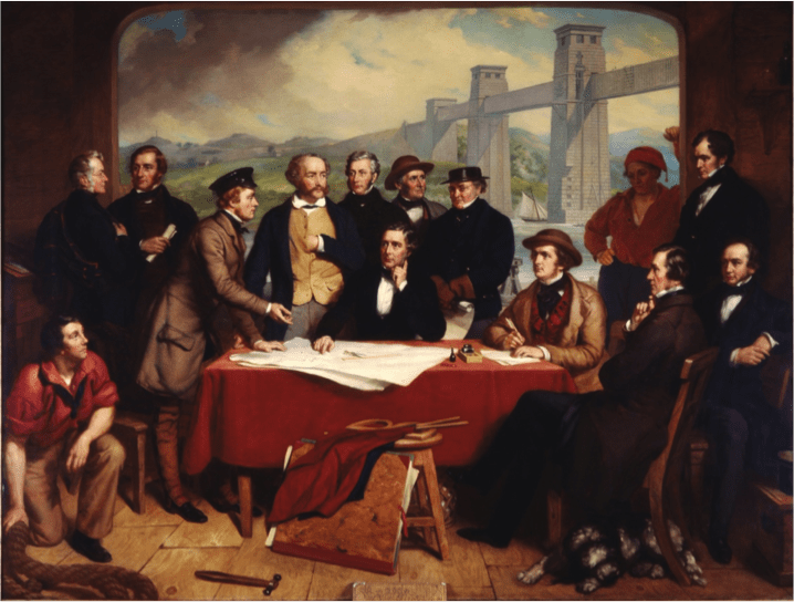 Painting of meeting including Brunel