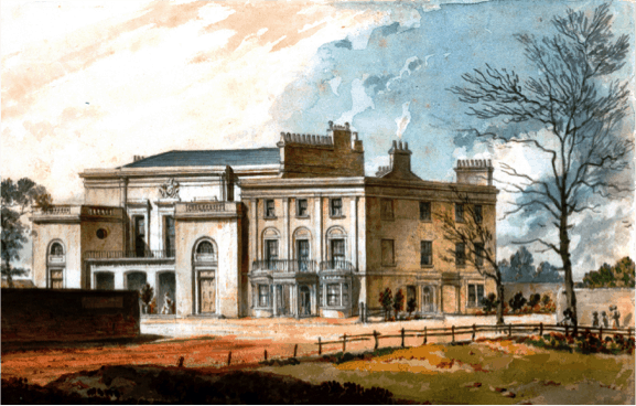Old painting of the Eyre Arms Tavern in Westminster